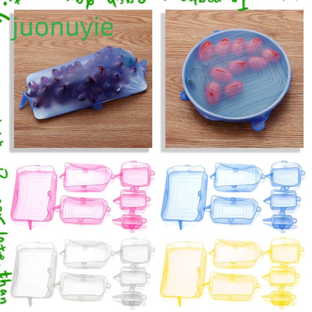 Juonuyie ฝาครอบชามเครื่องมือห้องครัว Universal Reusable Keeping Fresh ฝาปิดซีลเครื่องครัวยืดดูด