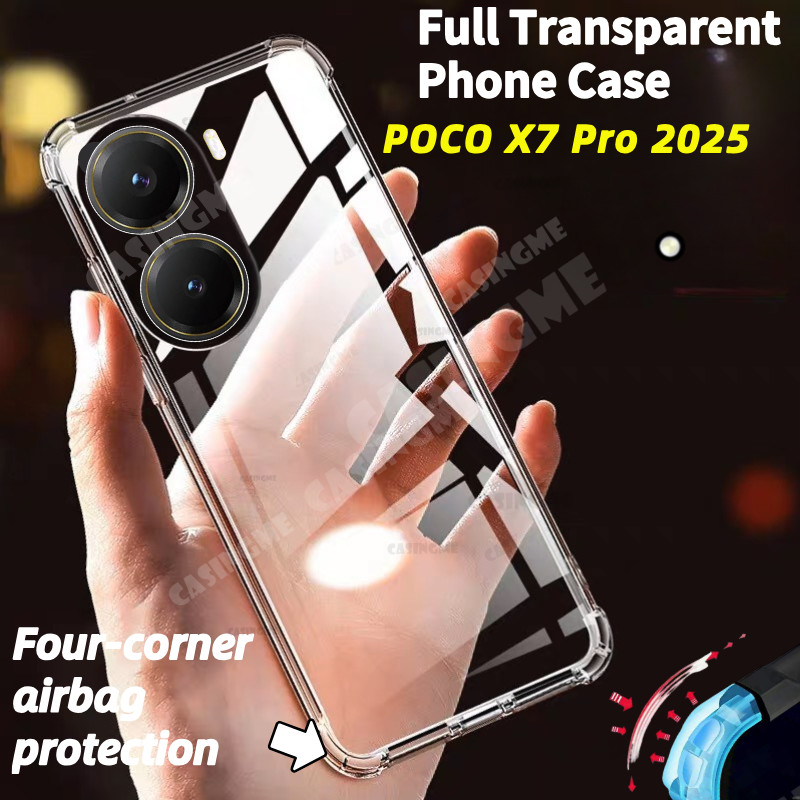 POCO X8 Pro 2026 ถุงลมนิรภัยโปร่งใสปลอกสําหรับ POCO X7 Pro 5G X7Pro PocoX7Pro PocoX7 7XPro X 7 Pro 4G 5G 2025 ซิลิโคนกันกระแทกปกหลังกันชนเคสโทรศัพท์นุ่ม