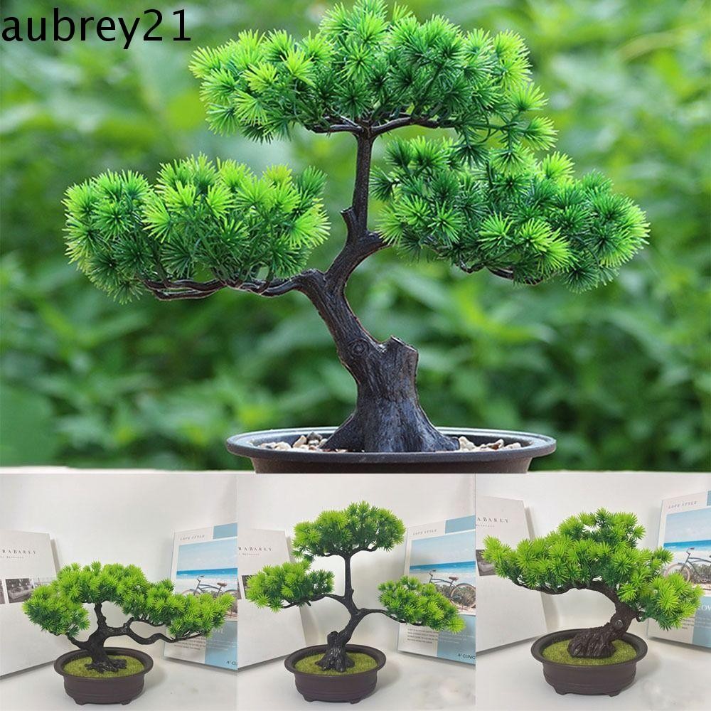 Aubrey1ต้นสนเทียมบอนไซ,ต้นสนจําลองพลาสติกที่สมจริง,ต้นไม้ปลอมต้นไม้ปลอมพร้อมกระถางดอกไม้แฮนด์เมดพืชบอนไซประดิษฐ์ตกแต่งบ้าน