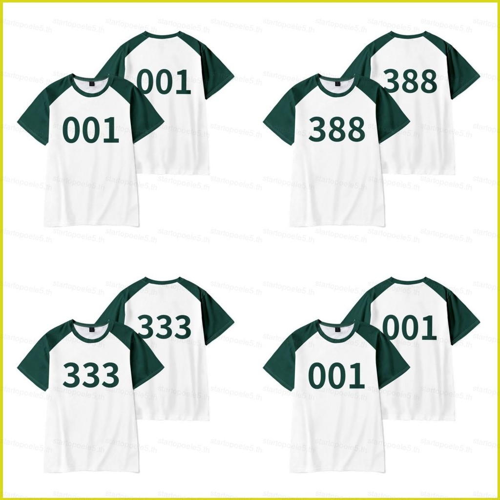 Sta5 Squid Game Season 2 หมายเลข 388 001 333 เสื้อยืดฤดูร้อน Anime Short Sleeve Top