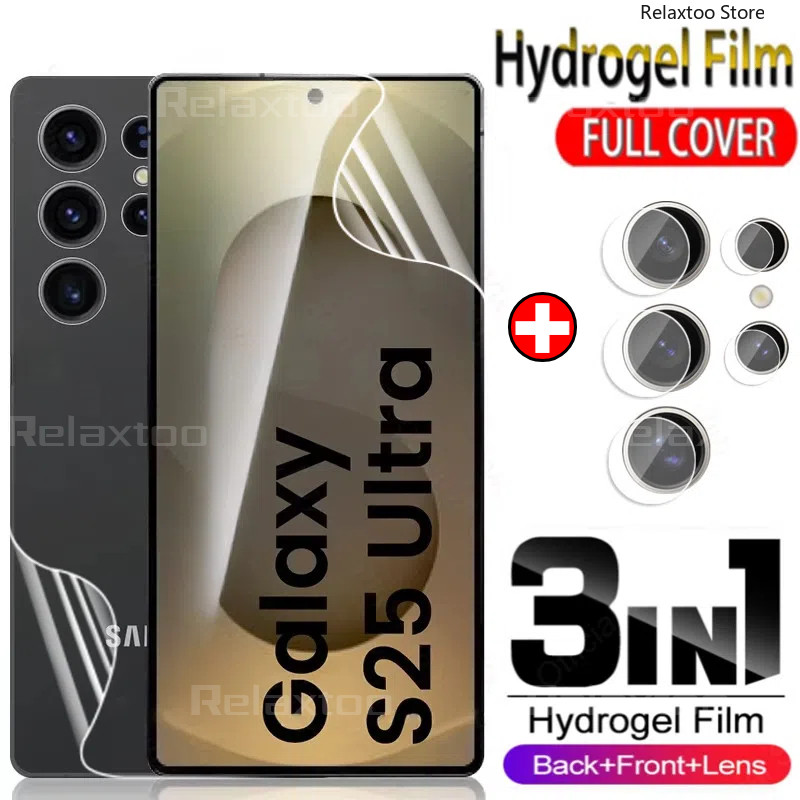 Samsung S25Ultra 5G 3in1 Front Back Full Cover Protect Hydrogel Film For Samsung Galaxy S25 Ultra Pl