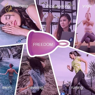 [GOY] 1 ชิ้นถ้วยประจําเดือนสุขอนามัยประจําเดือนสําหรับผู้หญิงถ้วยซิลิโคนป้องกันการรั่วถ้วยประจําเดือน TH