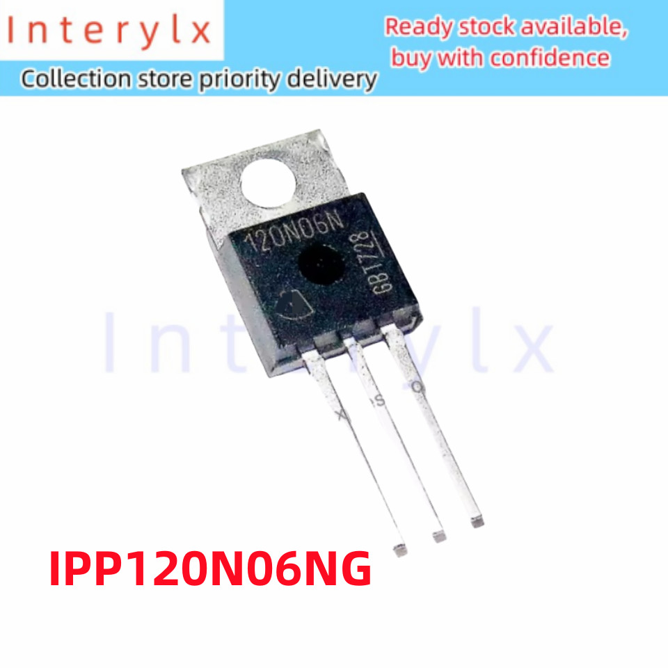 ยี่ห้อ 120N06N 2 ชิ้น/ล็อตใหม่ IPP120N06NG IPP120N06 120N06 In-Line TO-220 MOS Field Effect Tube 60V
