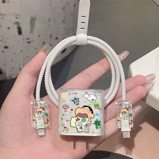 Crayon Shin chan Apple Charger ฝาครอบป้องกัน 20w สายเคเบิลข้อมูล Anti Break เหมาะสําหรับ iPhone 13/14/15/16