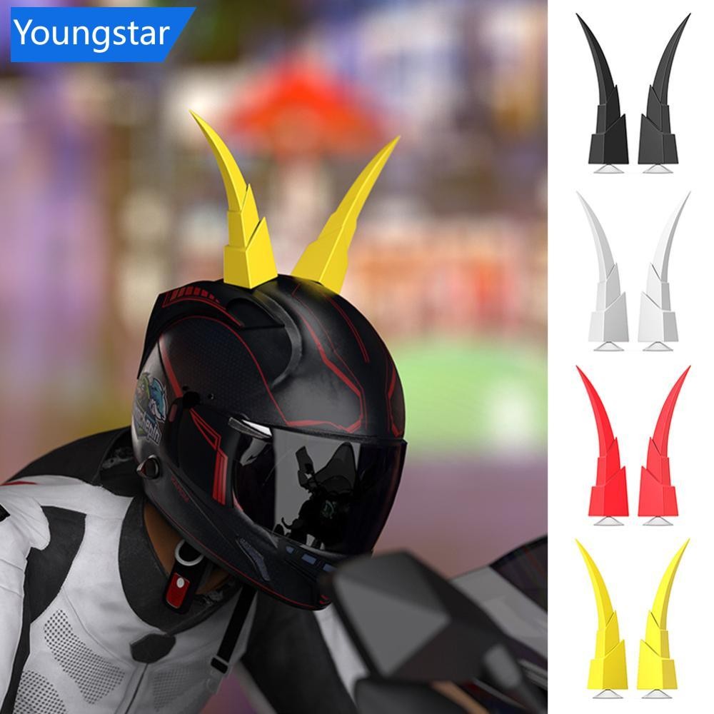 FYY หมวกกันน็อคมอเตอร์ไซค์ Devil Horns Long Bull Horn ไฟฟ้าด้านหน้าด้านหลังกันชนอุปกรณ์เสริมจักรยานจักรยานหมวกกันน็อกตกแต่ง