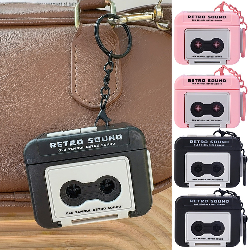พวงกุญแจเทปคาสเซ็ตเพลงวินเทจพร้อมฟังก์ชั่นการเล่น - เครื่องบันทึกเทปย้อนยุคที่ไม่ซ้ําใครพวงกุญแจอุปกรณ์เสริมกระเป๋าเป้สะพายหลัง
