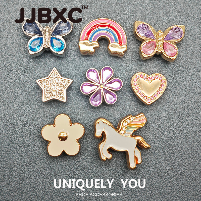 อุปกรณ์ประดับรองเท้าหัวเข็มขัดแบบผีเสื้อลายโลหะ สำหรับตกแต่งรองเท้าcross-over