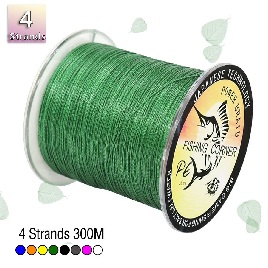 สายตกปลาถัก 300m หลายสี Super Strong Japan Multifilament PE Braid Line 15LB-120LB