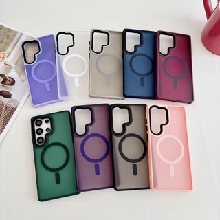 แม่เหล็ก+แมตต์ เคส For Samsung A56 A55 5G Case Samsung A06 A05 A15 A16 A26 A35 A36 4G 5G Magnetic เคสโทรศัพท์กันกระแทกรูขนาดใหญ่