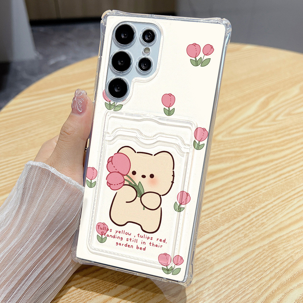 TPU ที่ใส่บัตรเคส For Samsung A17 A07 A55 A56 5G A26 A36 A16 A35 A05S A06 A54 A22 A25 A34 A53 A15 A73 A71 S24 Ultra FE - รูปที่ 2