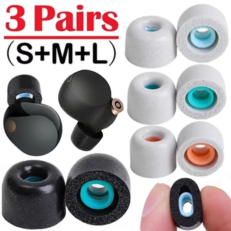 3 คู่ XS/S/M/L หูฟังเปลี่ยนเคล็ดลับหูสําหรับ Sony WF-1000XM5 - Universal เปลี่ยนที่อุดหูหูฟัง - หูฟังซิลิโคนอ่อนนุ่มแขนป้องกัน