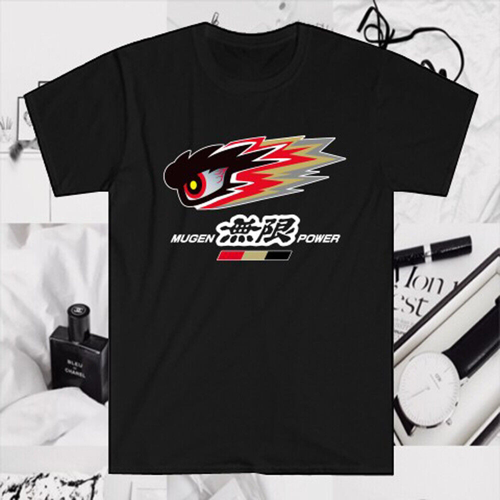 Mugen Power Japan Tuner Racing เสื้อยืดสีดําผู้ชาย