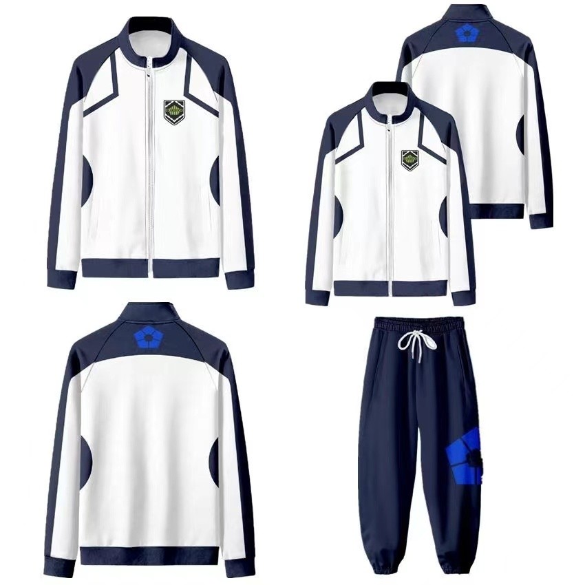 Blue LOCK สีฟ้าคุกซิปแจ็คเก็ตผู้ชาย3D ดิจิตอลพิมพ์ cos หลวมแขนยาวเสื้อกันหนาวเสื้อ Cosplay Kaiser