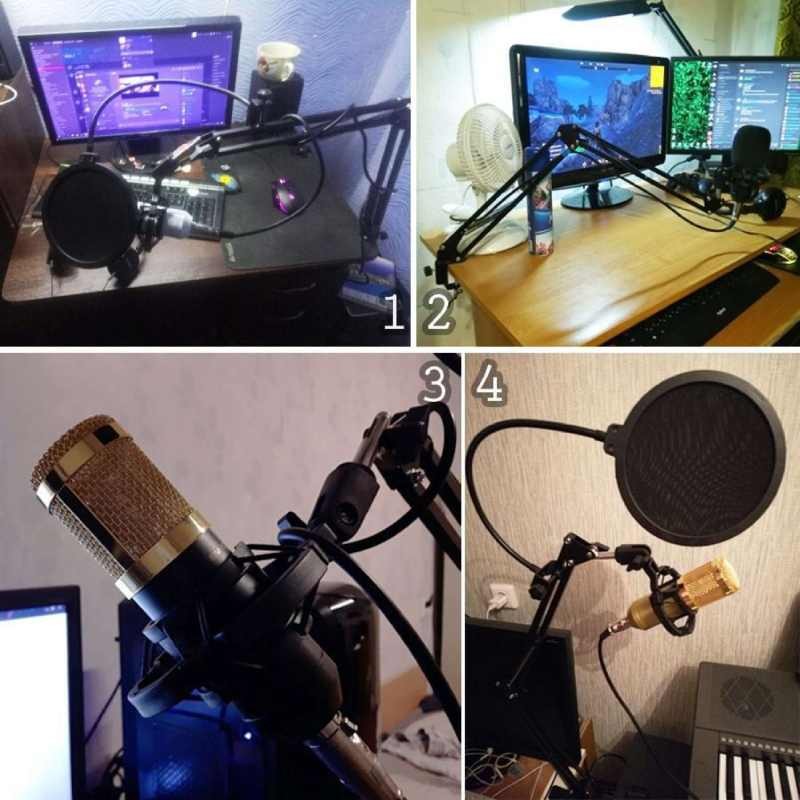 Alithai ไมค์อัดเสียง คอนเดนเซอร์ Pro Condenser Mic Microphone BM800 Pro พร้อม ขาตั้งไมค์โครโฟน และอุ