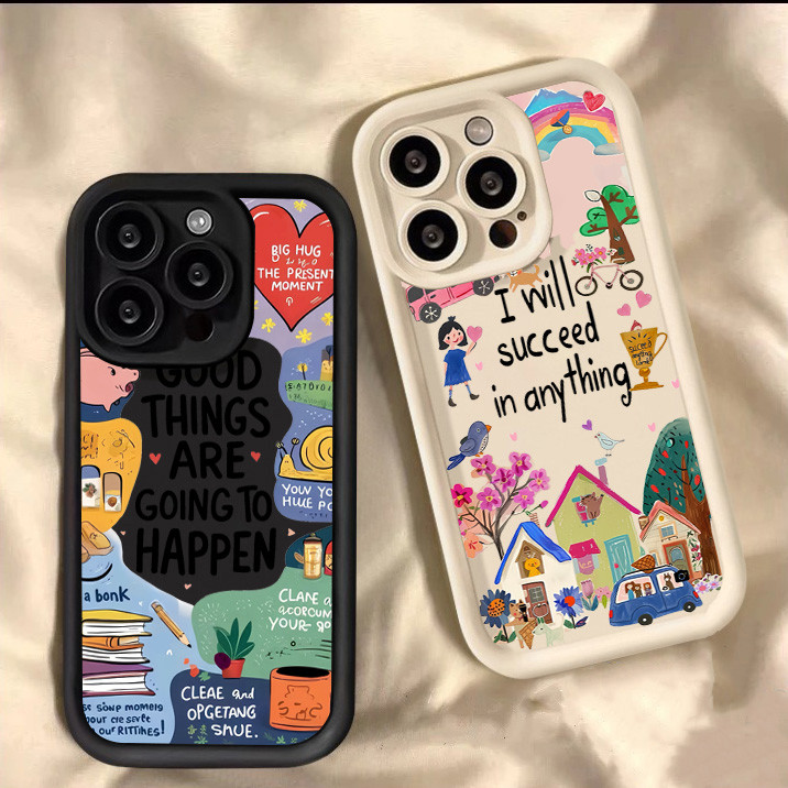 สีสันภาษาอังกฤษ Graffiti สําหรับ Samsung S25 S24 S23 Ultra S24 S23 FE S22 S21 Plus S20 S21 FE สโลแกนกันกระแทกMatte ซิลิโคนนุ่ม