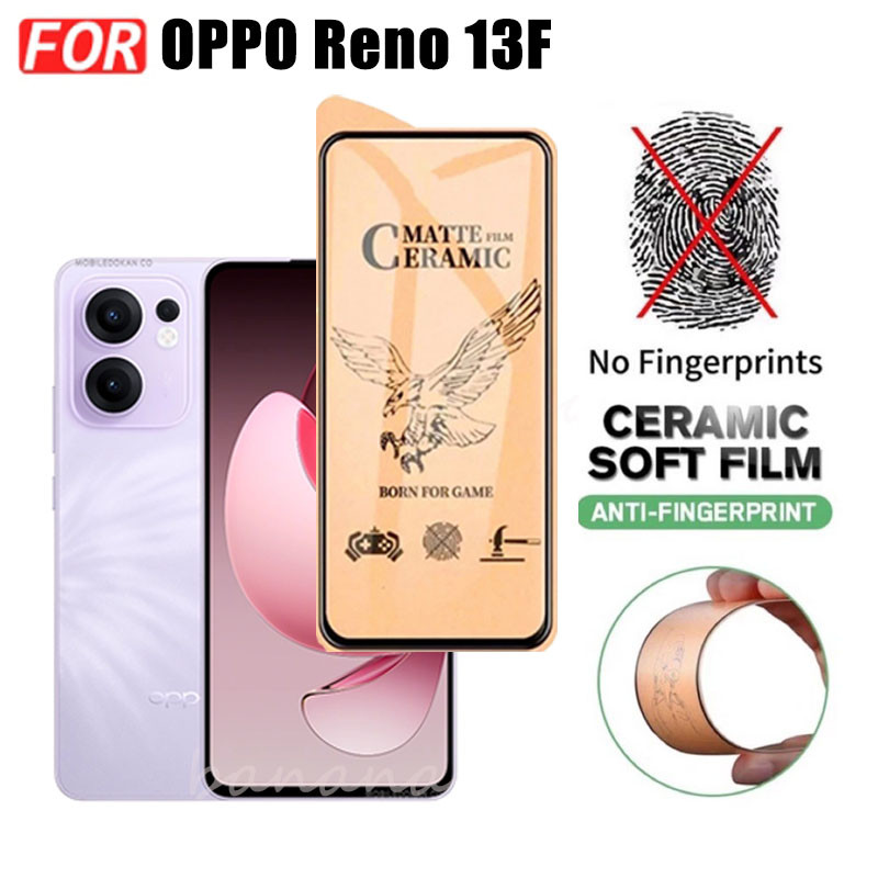 3 ใน 1 OPPO Reno 13F 4G เคสโทรศัพท์กันกระแทกสําหรับ Reno 13F 5G Reno 12F Reno 11F เซรามิค Frosted ฟิล์ม + ฟิล์มเลนส์กล้อง
