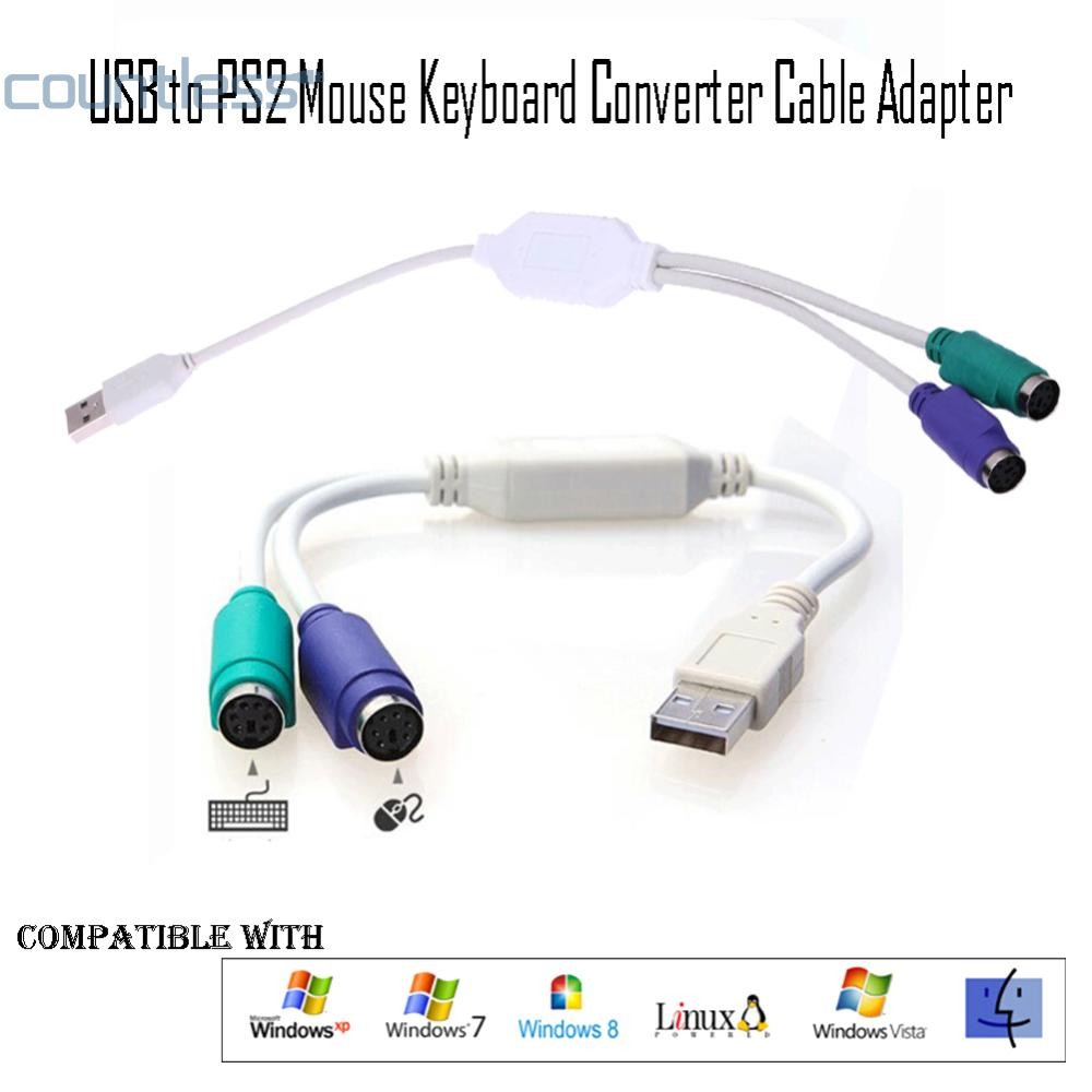 ตัวแปลงคีย์บอร์ดเมาส์ USB เป็น PS2 U-Port to Round Port Cable Line Adapter #F [ไร้เคาน์เตอร์.th]