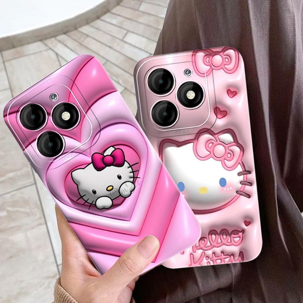 [SHARK CASE] Softcase ITEL P55 4G Hello Kitty 3D Motif - Itel Cessing - เคส Itel - เคส Itel - เคส Hp