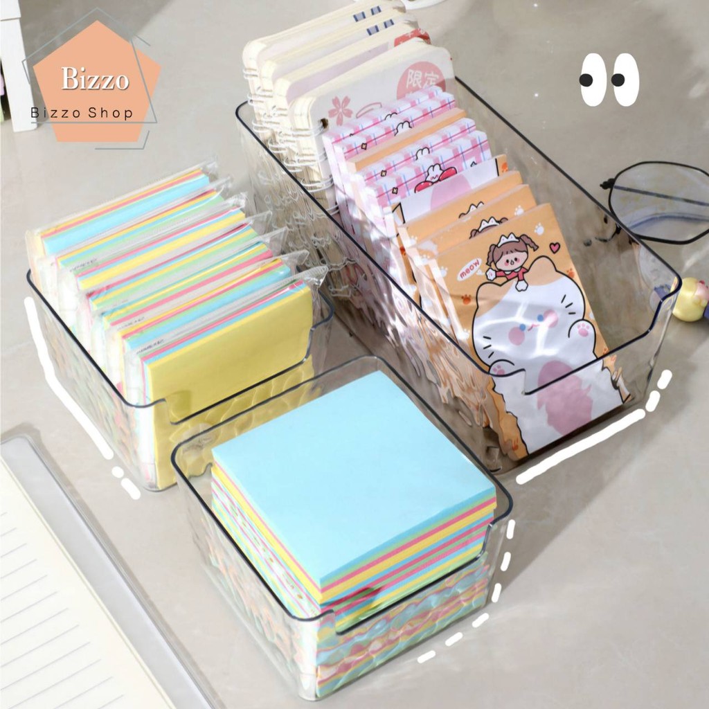 FreeSticker  กล่องเก็บของ สไตล์มินิมอล ลายคลื่น ถาดใส่ของ กล่องใส่กระดาษโน๊ต กล่องเก็บเครื่องสำอาง