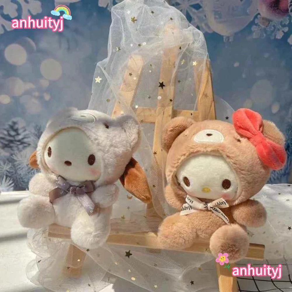 Ahuityj Sanrio พวงกุญแจตุ๊กตา, พวงกุญแจกระเป๋านักเรียนน่ารักสร้างสรรค์, Hello Kitty Kulomi แขวนตกแต่งของขวัญกระเป๋าเป้สะพายหลังจี้