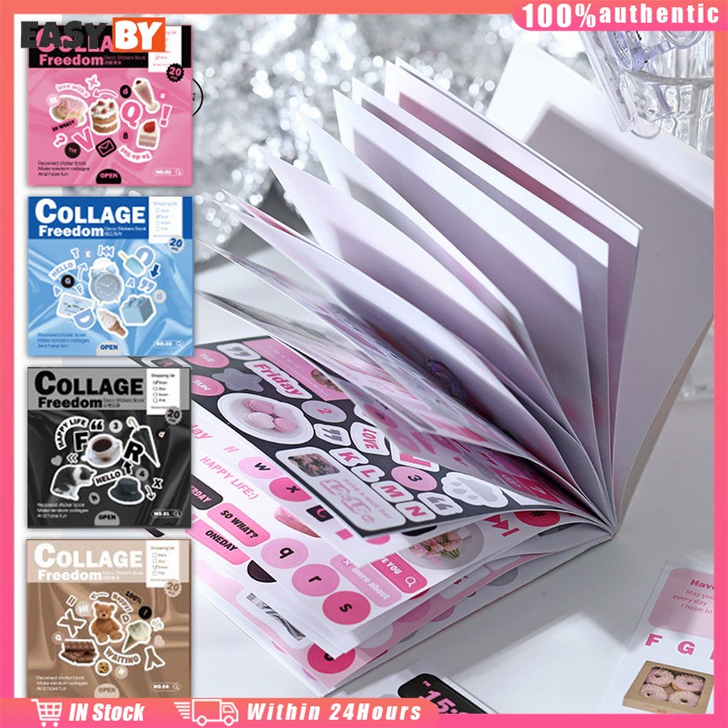 จัดส่งรวดเร็ว 20แผ่น scrapbook หนังสือสติ๊กเกอร์ DIY เครื่องเขียน บันทึกรายวัน สนุก สำหรับนักเรียน
