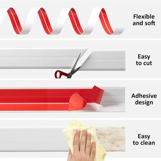 MIHAN ตัวป้องกันมุมผนัง, กาวติดตัวเองที่มีความยืดหยุ่นมุม Moulding Trim, ครัวเรือนฟรีตัด L รูปร่าง Bendable Caulk Strip เพดาน