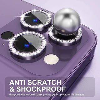 ตัวป้องกันเลนส์กล้องสําหรับ iPhone 16 Pro 15 14 Pro Max 13 12 17 11 13 Pro 14 Plus Glitter Diamond Rhinestone ฟิล์มเลนส์