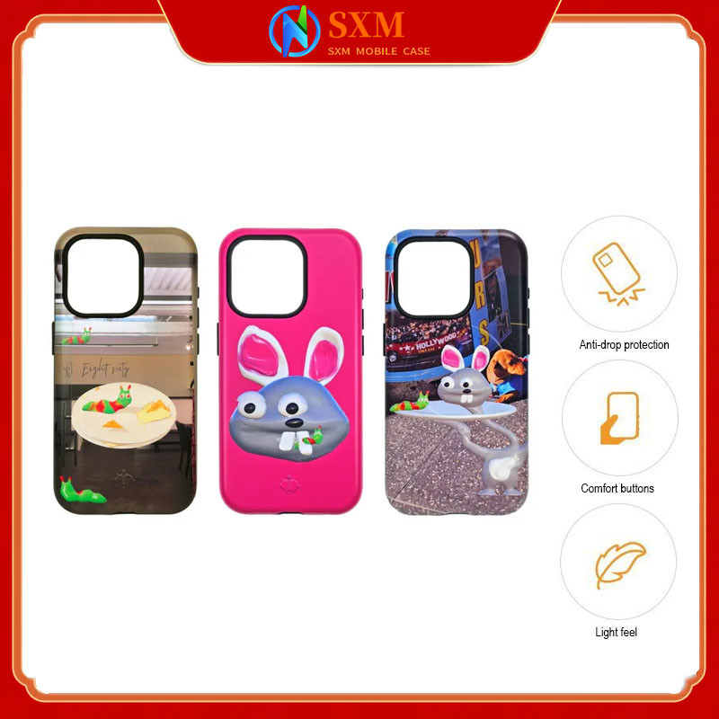 IPhone16Pro Max Film Matte 2-In-1 เคสโทรศัพท์ป้องกันการตกสําหรับ IPhone16/15/14/13/12