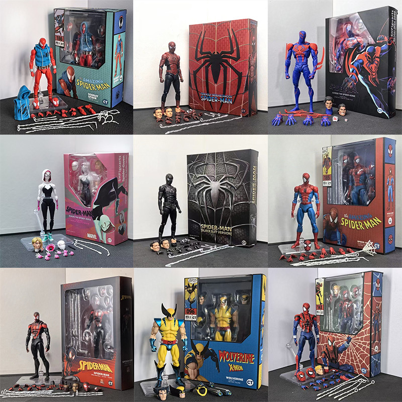 Ct Ko คุณภาพสูง Spider-Man Action Figure Marvel Venom SpiderMan Miles Morales SHF Gwen 2099 คู่รุ่น