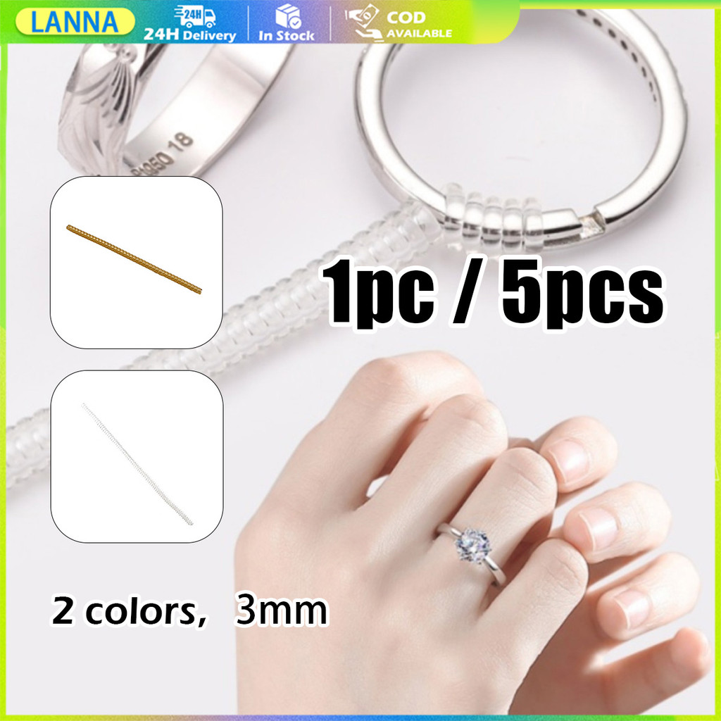 ร้านอยู่ที่ไทย 5ชิ้น 🔥ลดไซส์แหวน🔥ยาว10ซม.ที่ปรับแหวนหลวม เหมาะกับแหวนกว้าง1-3MM Ring Minimizer