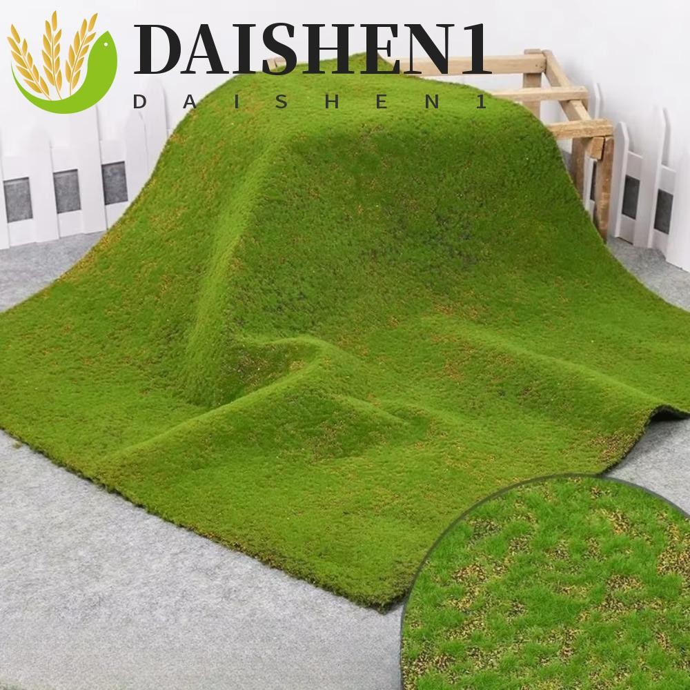 Daishen1 สนามหญ้าหญ้ามอสปลอม, DIY Eternal Life พรมมอสเทียม, เสื่อหญ้ากลางแจ้งทนทาน 50*50 ซม. สีเขียวจําลองแผ่นมอสตกแต่งบ้าน
