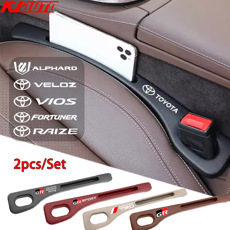 2pcs รถ Gap รั่วฝาครอบที่นั่ง Gap บรรจุกล่องเก็บสําหรับ Toyota Vios Raize Wigo Rush Veloz Yaris Ativ Innova Avanza Altis Fortuner Hilux Corolla GR กีฬา TRD