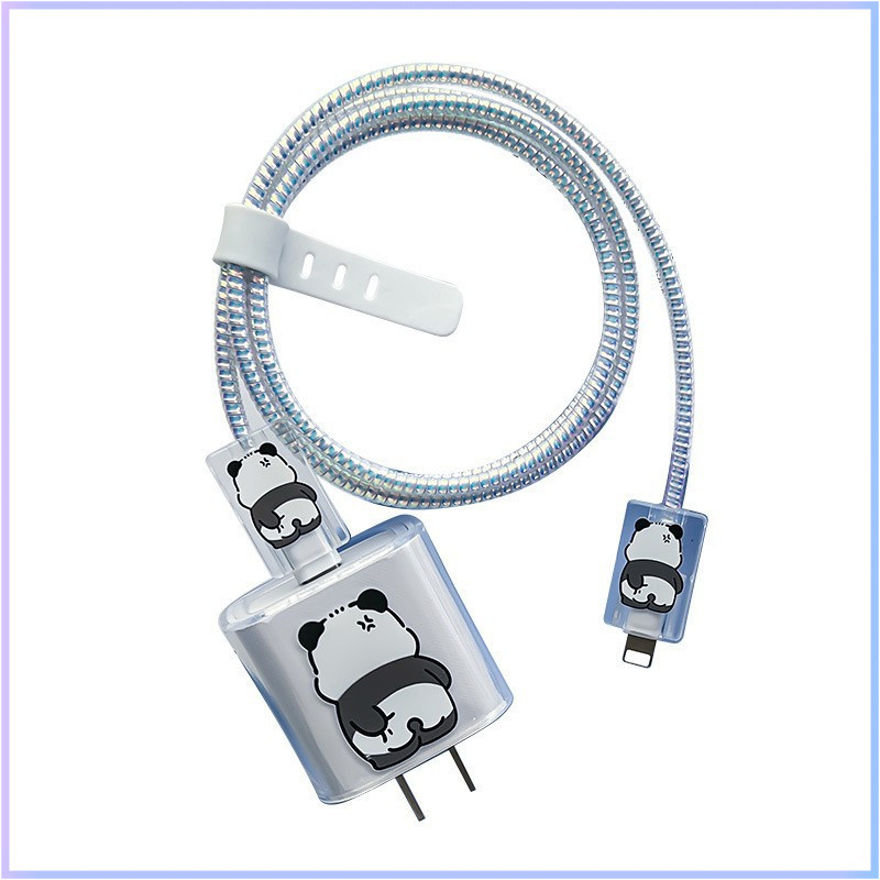 เคสโทรศัพท์แพนด้าสําหรับเครื่องชาร์จ Apple 20W/18W - ฝาครอบตัวป้องกันถ้วยชาร์จเร็วพร้อมคลิปหนีบสายไฟและที่เก็บสายไฟ - รูปที่ 5