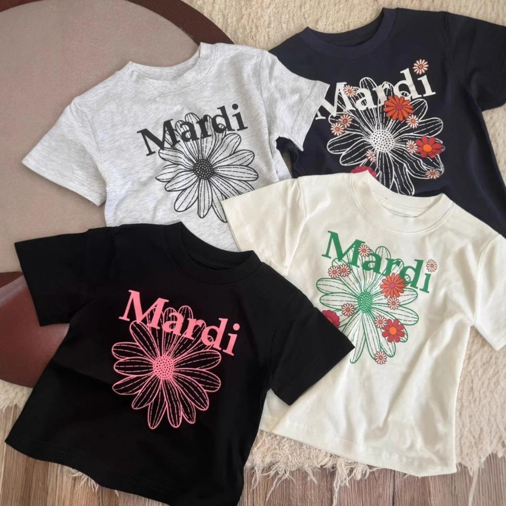 จัดส่งตลอด 24 ชั่วโมง TIMI SHOP  SHOP  เสื้อยืด พิมพ์ลายการ์ตูน น่ารัก สําหรับเด็กผู้หญิงเสื้อแขนสั้