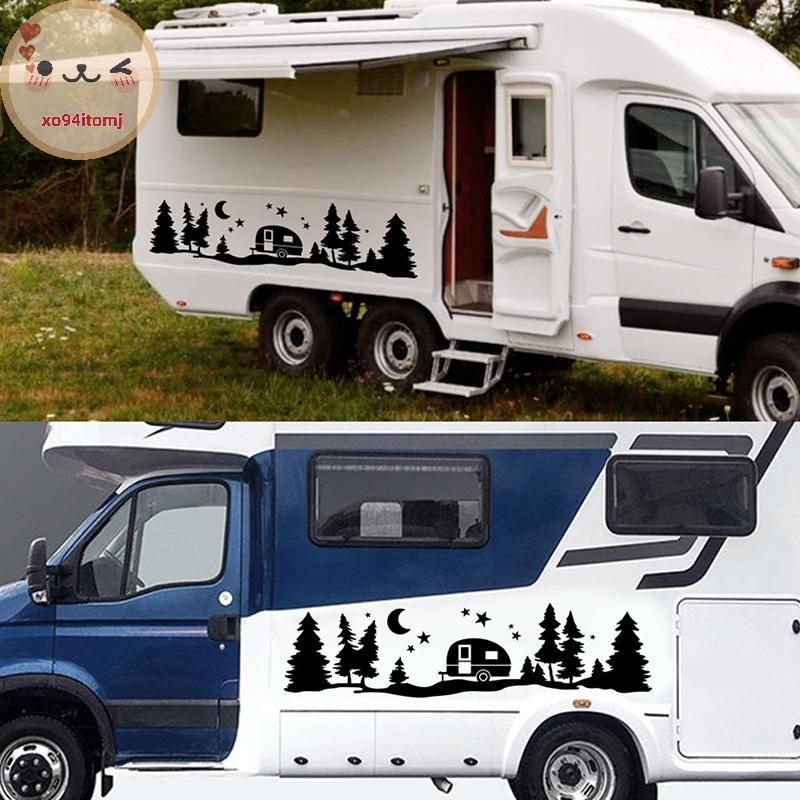 XOTOMJ Trees Forest Body Decal สติกเกอร์สําหรับ SUV RV Van Caravan Offroad ตกแต่งรถ TH
