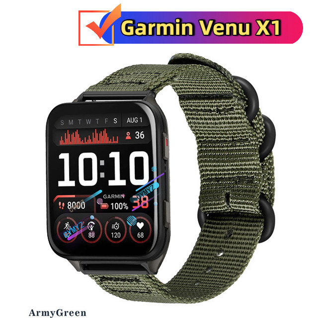 สาย Garmin Venu X1 สายไนลอนสําหรับ Garmin Venu X1 นาฬิกาอัจฉริยะ สายรัดข้อมือกีฬา