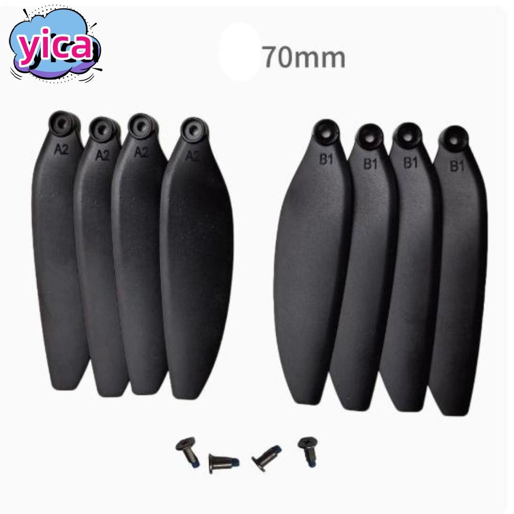 ใบมีดใบพัดพับ YICA, ชิ้นส่วนโดรนรีโมทคอนโทรลสากลสีดํา, ใบมีดอะไหล่โดรนพลาสติก 64 มม./70 มม.