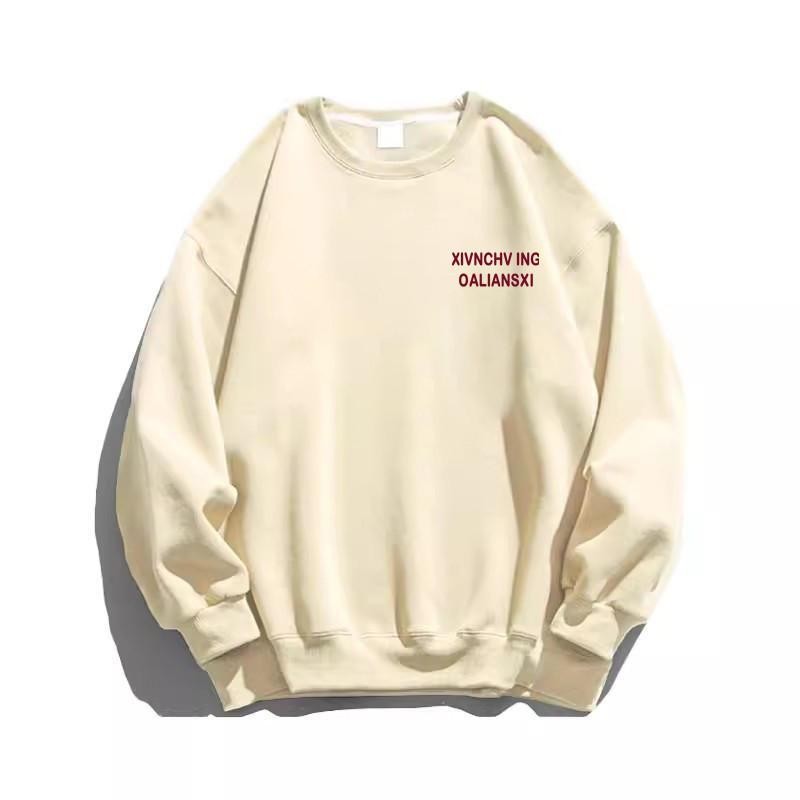 เสื้อกันหนาว แขนยาว คอกลม ทรงหลวม เสื้อโอเวอร์ไซส์ตัวอักษรเท่ๆ สีเทาอ่อน ใส่ได้ทุกโอกาส ผ้าฝ้าย 100% - รูปที่ 7