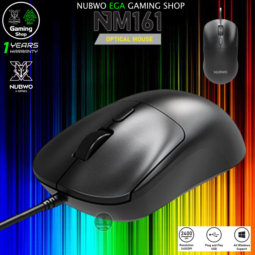 🎮 GAMING NUBWO NM161 Optical Mouse เมาส์ มีสาย เม้าส์ทำงาน ปรับ Dpi 4 ระดับ NM-161