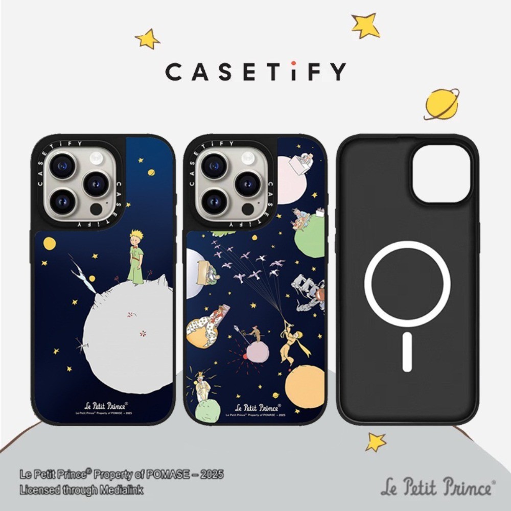 การ์ตูนเจ้าชายน้อยกระจกแม่เหล็กเคสโทรศัพท์สําหรับ ไอโฟน 16 15 14 13 12 11 มือโปร สูงสุด กันกระแทกป้องกันปลอกแข็ง