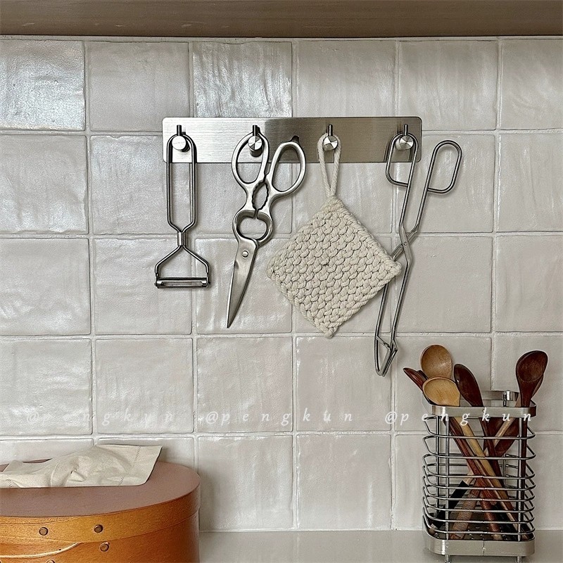 304 ตะขอสแตนเลสลิงค์แถวตะขอเหนียวแข็งแรงครัวในครัวเรือนตะขอโลหะเจาะฟรี