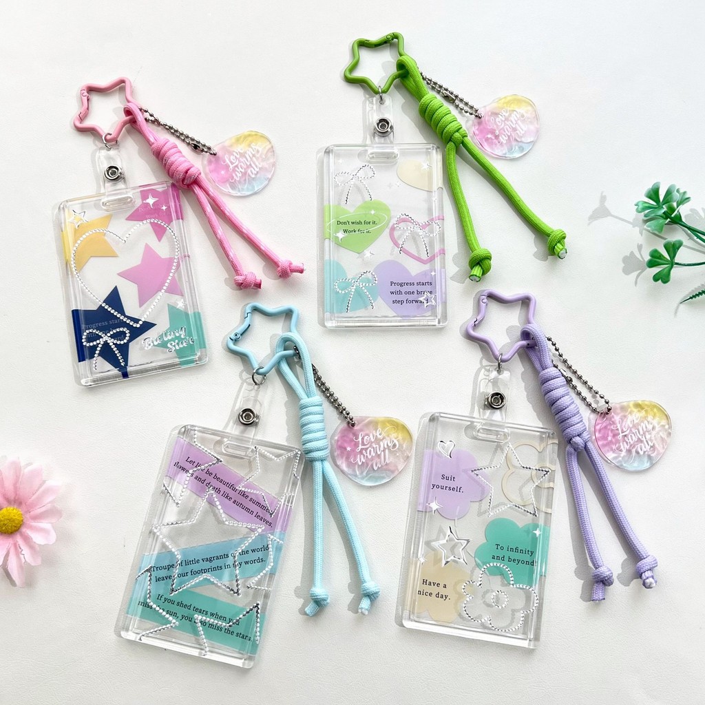 เทศกาลเปิดเทอม ซองใส่บัตรใส กันน้ำ ลายสวยหวาน ใสทั้ง2ด้าน สะพายคอ สไตล์น่ารัก สำหรับผู้หญิง