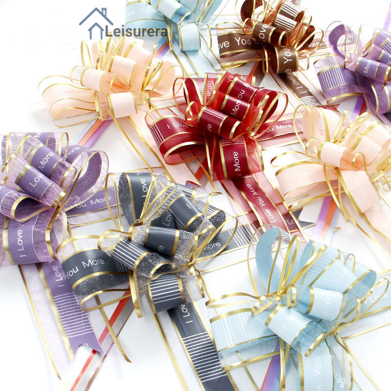 LAโบว์รูดกึ่งสำเร็จรูป โบว์ติดของขวัญ ของขวัญวันเกิด DIY วันวาเลนไทน์งานแต่งงานตกแต่ง