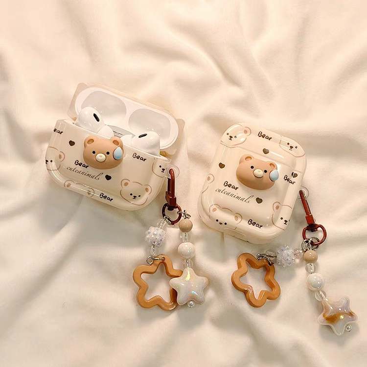 Siam【 หมีน้ำตาล 】 เคสหูฟัง i12 i11 i13 เคสใสการ์ตูนนูน 1 2 3 เคสหูฟังบลูทูธ gen gen1 gen2 เคสหูฟังไร