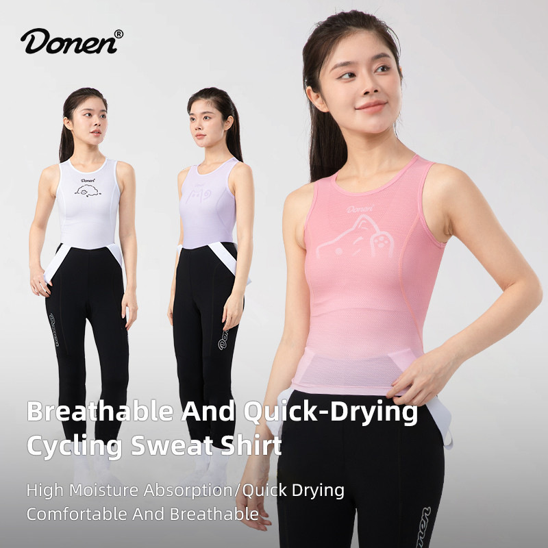 DONEN เสื้อกั๊กขี่จักรยานผู้หญิง แขนกุด ยืดหยุ่น สบาย เมื่อขี่จักรยาน MTB ในฤดูร้อน