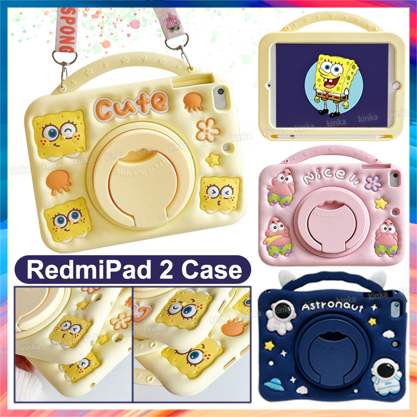 เคสซิลิโคนลายการ์ตูนเด็กพร้อมขาตั้ง สําหรับ RedmiPad 2, Xiaomi Pad 7 Pro 11.2 (2025), RedmiPad Pro, PocoPad, RedmiPad SE 8.7, Redmi Pad SE, Mi Pad 6 Pro 11
