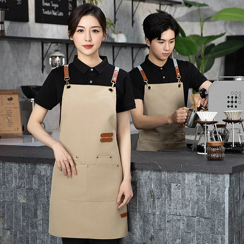 กันน้ำ ผ้ากันเปื้อน ผ้ากันเปื้อนยีนส์ ผ้ากันเปื้อนร้านกาแฟ เหมาะสำหรับร้านกาแฟ ผ้ากันเปื้อนทำงานครัว เอี้ยมกันเปื้อน