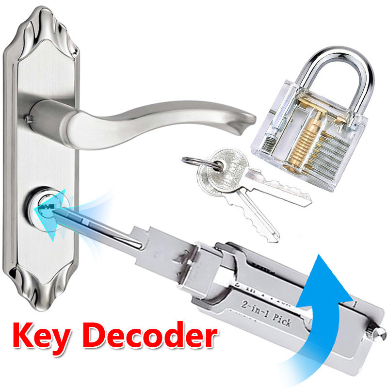 ปลดล็อคเครื่องมือล็อค Decoder Lishi 2-in-1 Key Locksmith Tools SS002Pro