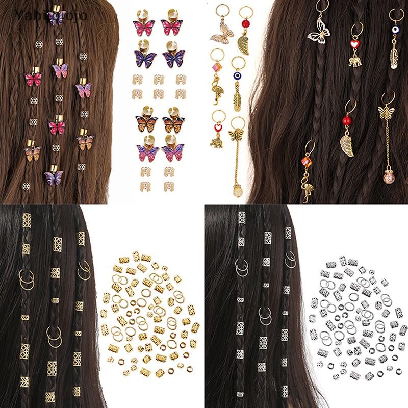 Yabijojojo Dreadlock แหวนผมปรับ Cuffs คลิปผม Braids สกปรก Braids ลูกปัด Hairpin อุปกรณ์เสริมผม Headwear สําหรับผู้หญิงสาวใหม่
