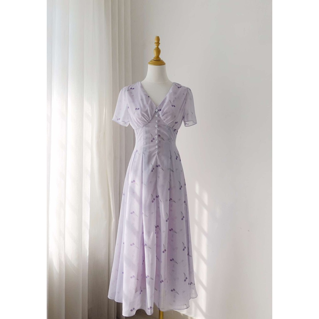Tiela เดรสคอเต่าลายดอกไม้-Opal Dress